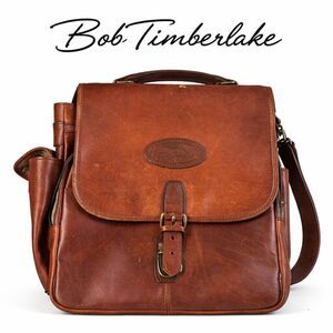 Vintage Bob Timberlake Leather Messenger Briefcase Satchel Brown Laptop Bag